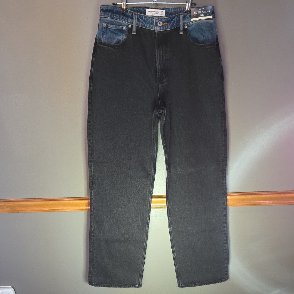 Abercrombie & Fitch Black and Blue High Rise Jeans